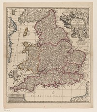 Kaart van Engeland (1720 - 1799) by Gilliam van der Gouwen, Nicolaes Visscher I, Nicolaes Visscher II, Pieter Schenk II, Pieter Schenk III and Staten Generaal