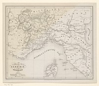Kaart van het oorlogsterrein van Zuid-Frankrijk en Noord-Italië in 1859 (1859) by H Scheve, A J Lastdrager, van and Gorter Hoogstraten and van and Gorter Hoogstraten