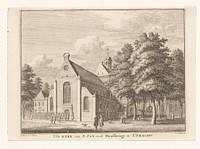 Gezicht op de Janskerk en de wacht te Utrecht (1744 - 1758) by Hendrik Spilman, Jan de Beijer and Isaak Tirion