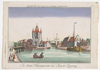 Gezicht op de Zuidhavenpoort en de Noordhavenpoort te Zierikzee (1742 - 1801) by Georg Balthasar Probst and Johann Balthasar Probst