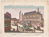 Gezicht op het Stadhuis en de Beurs te Aken (1755 - 1779) by Kaiserlich Franziskische Akademie, Hauer, Hauer and Jozef II Duits keizer