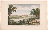 Gezicht op de stad Worcester (1754) by Robert Sayer, Walker and Chatelain