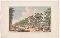 Gezicht op een laan in Vauxhall Gardens te Londen, gezien vanaf de entree (1751) by Robert Sayer, Henry Overton II, Edward Rooker and Canaletto