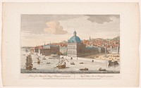 Gezicht op het Koninklijk Paleis te Lissabon (1752) by Robert Sayer, Henry Overton II and anonymous