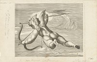 Amor schietend met pijl en boog (1824 - 1875) by Lubertus Teunis van Deth, Hendrick Goltzius and Rafaël
