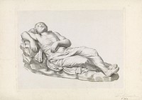 Sculptuur van een slapende vrouw (1831 - 1886) by Frans Molenaar 1821 1886