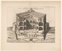 Doorsnede en plattegrond van de Villa Farnese in Caprarola (1704 - 1724) by anonymous, Pieter Mortier I, Rutgert Christoffel Alberts and Staten van Holland en West Friesland