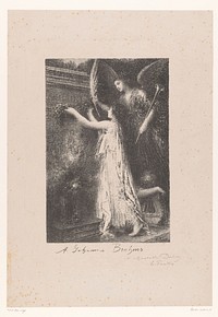 Engel en personificatie van de roem brengen erekrans bij graftombe van Johannes Brahms (1900) by Henri Fantin Latour and Charlotte Dubourg