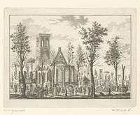 Kerk en Rechthuis te Hilversum na de brand van 1766 (1766) by Willem Writs and Willem Writs