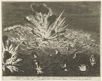 Opblazen van de schipbrug in de Schelde, 1585 (1703) by Coenraet Decker and Coenraet Decker