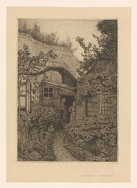 Woning met man en vrouw (1894 - 1913) by Laurent Verwey van Udenhout