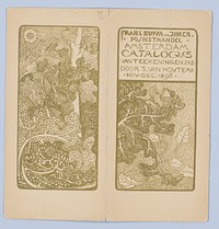 Catalogusomslag met bladeren en bloemen (in or before 1896) by Theo van Hoytema