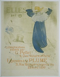 Affiche voor de expositie van de serie Elles van Toulouse-Lautrec bij la Plume (1896) by Henri de Toulouse Lautrec and Gustave Pellet