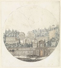 Gezicht op een paleis (1688 - 1698) by anonymous and Johan Teyler