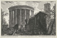 Tempel van Vesta en de Tempel van de Tiburtijnse Sibille in Tivoli (1748 - 1778) by Giovanni Battista Piranesi and Giovanni Battista Piranesi