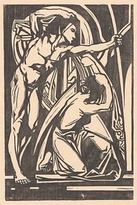 Staande man en knielende vrouw (1881 - 1934) by Johannes Josephus Aarts