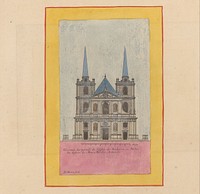 Gezicht op de voorgevel van de kerk van Richelieu (1629 - 1679) by Jean Marot I and Anna Beeck