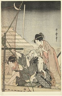 Nachtelijke visvangst (1795 - 1800) by Kitagawa Utamaro