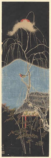 Zingende vogel in boom (1780 - 1790) by Chokoku