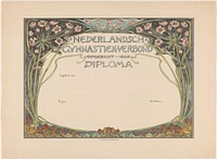 Diploma van het Nederlandsch Gymnastiek-verbond (1870 - 1937) by Willem Wenckebach and N V Roeloffzen and Hübner