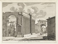 Colonnade van de San Lorenzo te Rome (1704) by anonymous, Giovanni Ghisolfi and Pieter van der Aa I