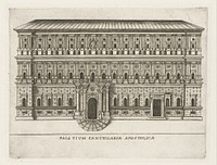 Façade van Palazzo della Cancelleria te Rome (1638) by Giacomo Lauro, Donato Bramante, Giovanni Battista de Rossi and Urbanus VIII