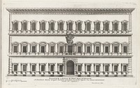 Façade van Palazzo Farnese te Rome (1655) by Giovanni Battista Falda, Pietro Ferrerio, Giacomo Barozzi Vignola and Giovanni Giacomo de Rossi