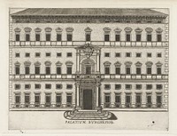 Façade van Palazzo Borghese te Rome (1638) by Giacomo Lauro, Giovanni Battista de Rossi and Urbanus VIII
