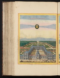 Gezicht op het Palais du Luxembourg in Parijs (1650 - 1703) by Nicolas Perelle, Adam Perelle, Gabriel Perelle, Nicolas Langlois I and Anna Beeck