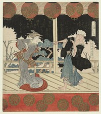 Man en geisha (c. 1824) by Yashima Gakutei, Amanoya Wakashiba and Hisakataya
