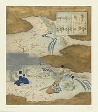 Een muziekfeestje (1836) by anonymous, Rokujuan Fukumaro and Shûchôdô Monoyana