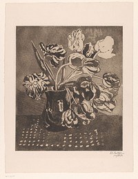 Tulpen in een kan (1872 - 1950) by Barbara Elisabeth van Houten