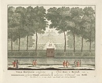 Gezicht op de achterzijde van Huis ter Nieuburch te Rijswijk (1697) by Pieter Schenk I, Pieter Schenk I and Staten van Holland en West Friesland