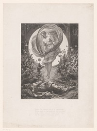 Allegorische voorstelling met een slapende man en verschijning van een naakte vrouw (1820 - 1884) by Jean Ferdinand Joubert, Edward John Poynter Sir, Son and Co  E Moxon and John Keats