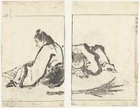 Twee mannen (1849) by Tachibana Morikuni and Nishimura Genroku