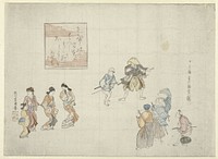 Scene in the Yoshiwara (c. 1800 - c. 1805) by Utagawa Toyokuni I and Hishikawa Moronobu