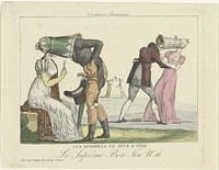 Le Supreme Bon Ton, Caricatures Parisiennes, 1800-1815, No.16: Les invisibles en tête-a-tête. (1800 - 1815) by anonymous and Aaron Martinet