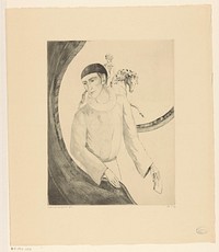 Pierrot en ruiter op een dressuurpaard (1934) by Lodewijk Schelfhout and N V Roeloffzen and Hübner