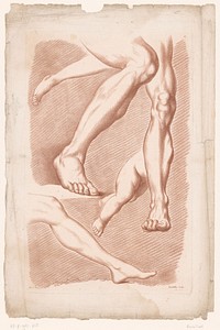 Zes benen in verschillende houdingen (1784 - 1796) by Roubillac, Philippe Louis Parizeau and Mondhare and Jean