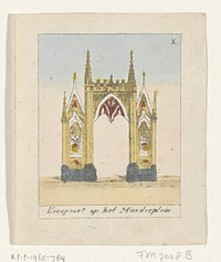 Eerepoort op het Muiderplein (1840 - 1841) by anonymous and G J d Ancona