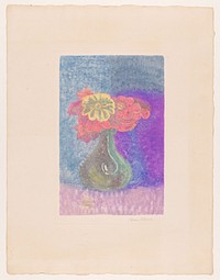 Vaas met bloemen (1880 - 1930) by Bernard Klene