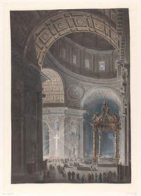 Illumination of the Holy Cross in St. Peter's (1768 - 1804) by Francesco Piranesi, Louis Jean Desprez and Louis Jean Desprez