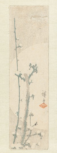 Pruimenbloesem en maan (1845 - 1850) by Hiroshige I  Utagawa