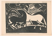 Twee paarden (1924) by Mommie Schwarz and Drukkerij Kotting