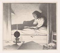 Japke Faber in een bedstede (1899) by Richard Nicolaüs Roland Holst
