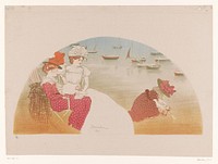 Twee vrouwen en een kind aan zee (1900) by Théophile Alexandre Steinlen and Lemercier