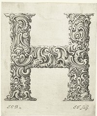 Letter H (c. 1645 - c. 1650) by Jeremias Falck, Johann Christian Bierpfaf and anonymous