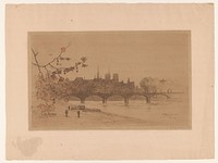 Gezicht op Parijs over de Pont des Arts (1914) by Philip Zilcken