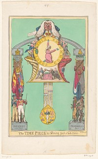 Klok met de koningin op de wijzerplaat, 1820 (1820) by Robert Isaac Cruikshank and George Humphrey