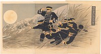 Tijgers en soldaten (1895) by Mishima Shôsô and Fukuda Hatsujirô